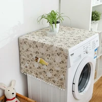 1pcsgeometric refrigerator cloth single door refrigerator dust cover pastoral double open towel washing machine cover towel