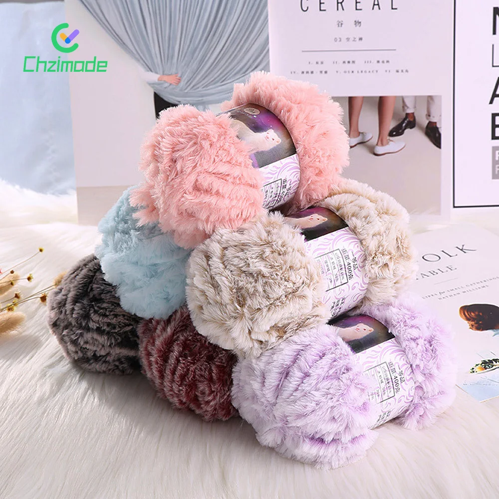 1 Roll 30M Faux Fur Mink Wool Thread DIY Handmade Knitted Yarn Woolen Yarns for Hat Scarf Blanket Clothing Accessories Material