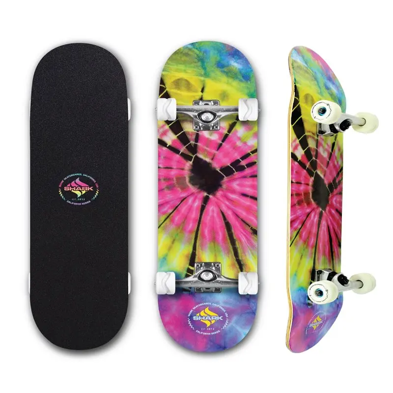 Tie Dye 31 In. Popsicle Street Skateboard with 54 mm Twisted