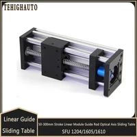 50 300mm stroke linear module guide rod optical axis sliding table sfu 1204 1605 1610 ballscrew platform for nema23 stepper moto