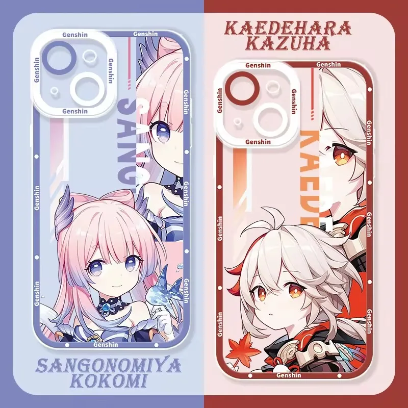 Чехол аниме Genshin Impact для Xiaomi 13T 12T 11T 10T 14 13 12 11 Lite 5G NE POCO F6 X6 Pro X3 NFC X5 X4 GT F3 F4 F5 M6 M5S C65