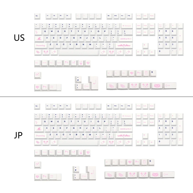 

133 Keys Set PBT Key Caps DYE-SUB Cherry Profile Dreaming Girl Keycaps for GK61 64 68 87 108 Mechanical Keyboard Keycap