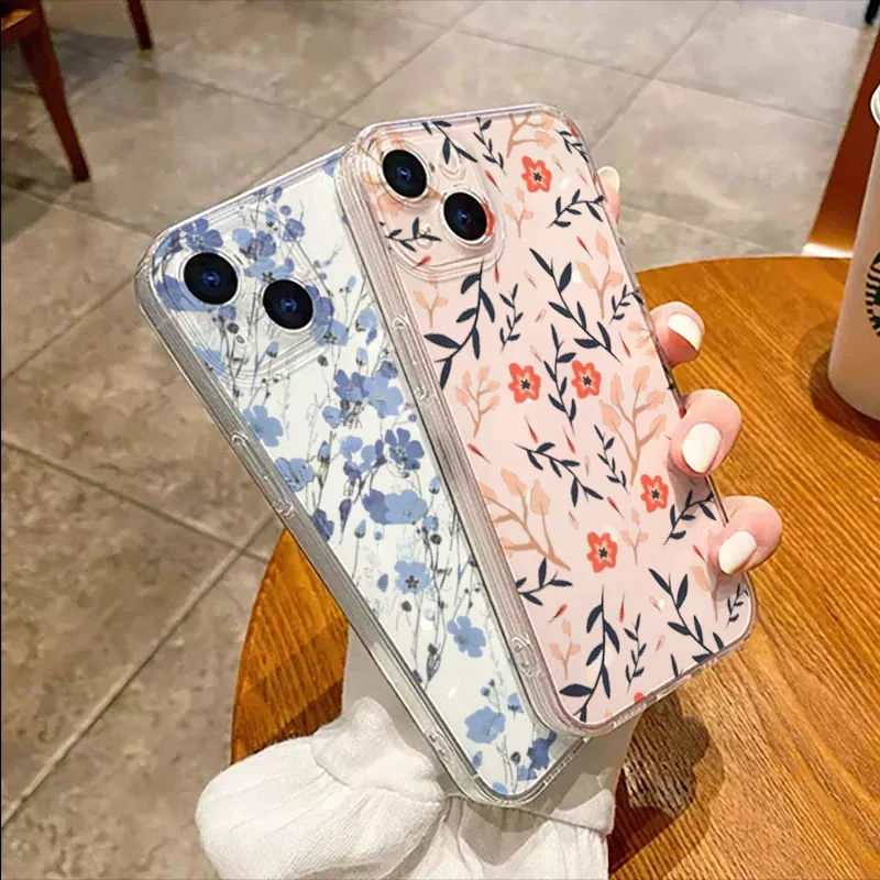 Фото Чехол для Motorola Edge40 Pro Moto G73 G72 G71 G52 G32 G22 G30 G60 G60S G9Play, чехол Flower Fashion Clear Floral №5