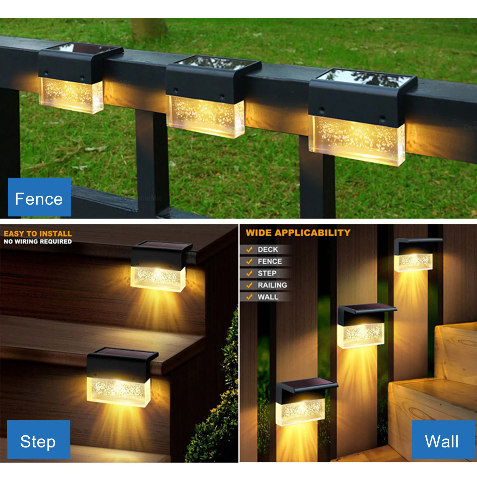 

Уличная Светодиодная лампа на солнечной батарее, водонепроницаемый садовый светильник для украшения внутреннего дворика, лестницы, сада, з...