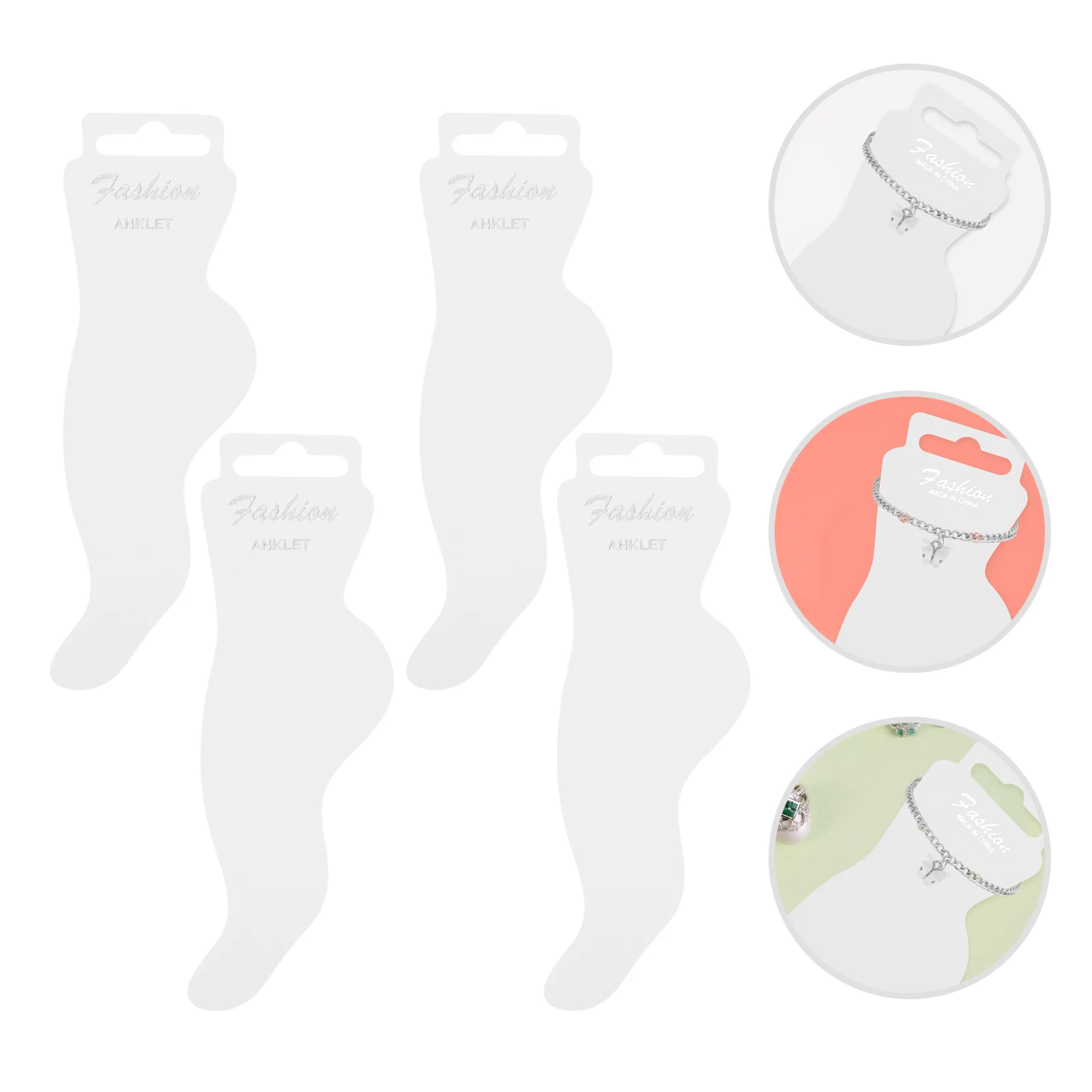 

Earrings White Feet-shape Paper Tags Anklet Jewelry Display Card Cards Necklace Selling Trendy Bracelets