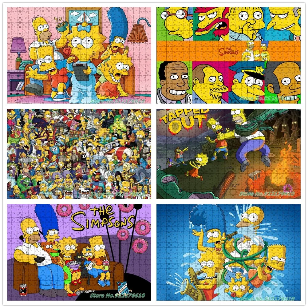 

The Simpsons 500 Piece Jigsaw Puzzles Funny Cartoon Anime Puzzle Paper Creative Decompress Educational Toys Kids Birthday Gifts