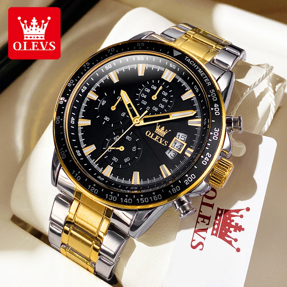 Часы мужские кварцевые с хронографом из нержавеющей стали