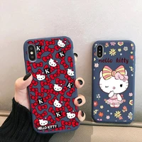 cute hello kitty phone case for iphone 13 12 mini 11 pro xs max x xr 7 8 6 plus candy color blue soft silicone cover
