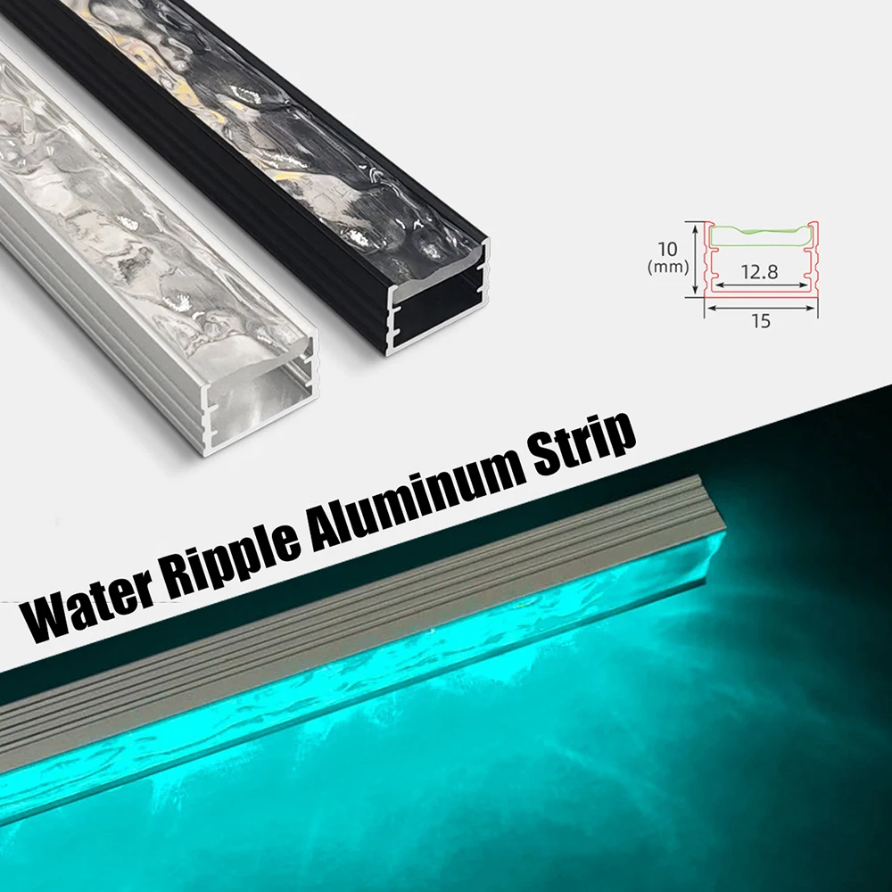 

0.5/1M Led Aluminum Profile 3D Water Ripple Light Strip Bars Channel Diffuser Living Room Bedroom Aisle Linear Decor Lighting