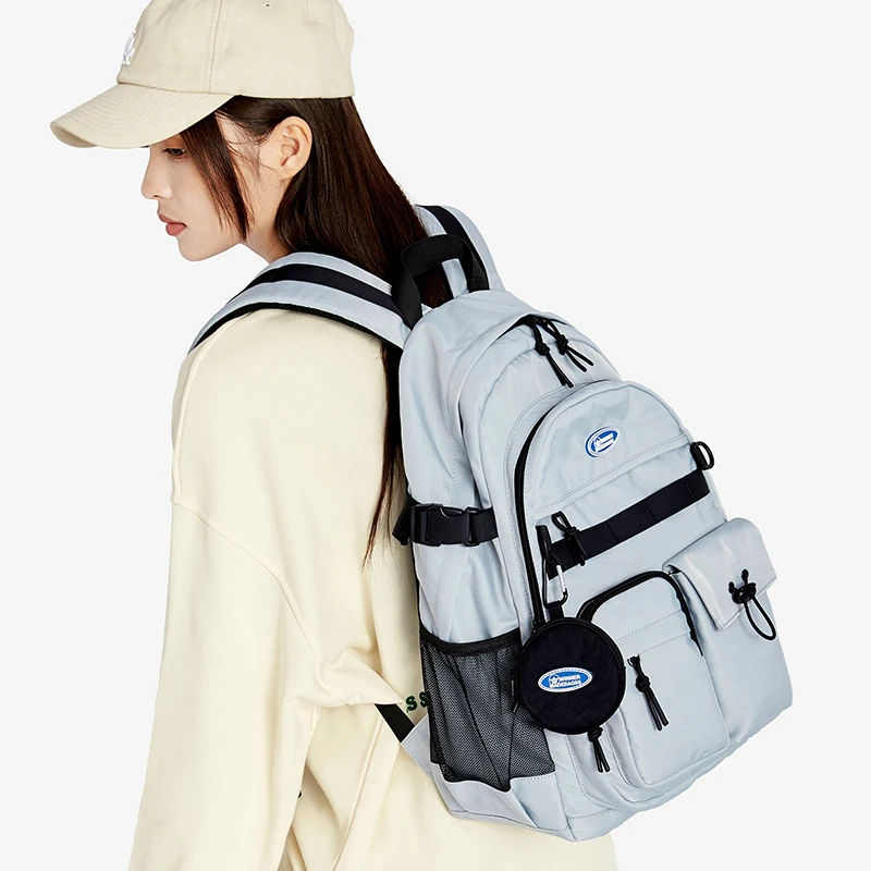 Shouldcat Schoolbag Simple Large Capacity  Bag Waterproof Teenage Women Travel Backpack Bag Solid Color Shoulder Bags Girl