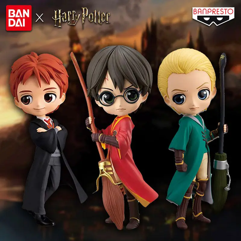 Оригинальная Bandai Q Posket Гарри Поттер Draco Malfoy Hermione Аниме ПВХ экшн-фигурка Коллекционная модель игрушка Q версия кукла игрушка
