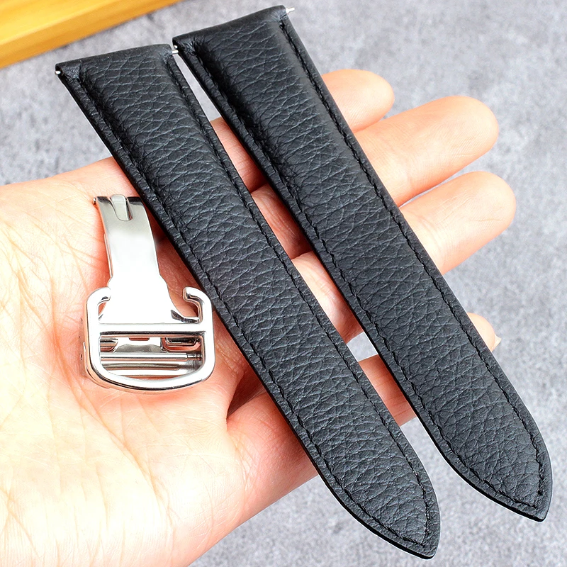 

LIUFAN Genuine Leather Watch Strap 16mm 18MM 20MM 23MM Watchband Men/Woman Wrist Watch Bracelet For Cartie-r SANTOS Tank Solo