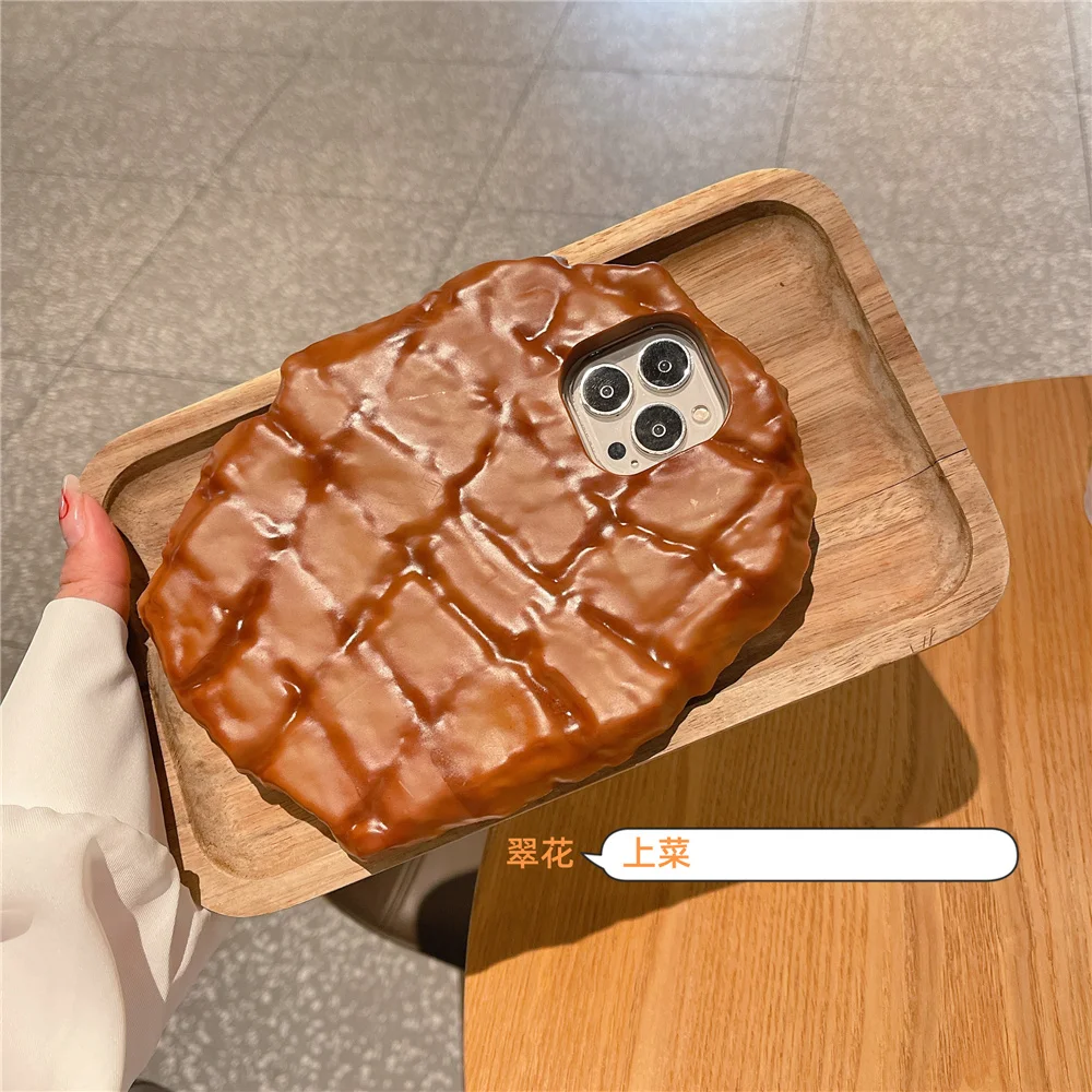 

Simulation Toy Phone Case Honey steak Shockproof soft Silicone Case For iPhone 11 12 13 Pro Max Back Cover Coque