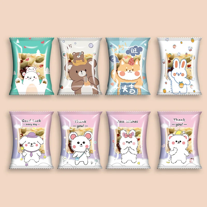 

100pcs T11 Cookies Candy Self-adhesive Wedding Favor Birthday Party Gift Bag Biscuit Packaging Bag Gifts for Children's Birthday