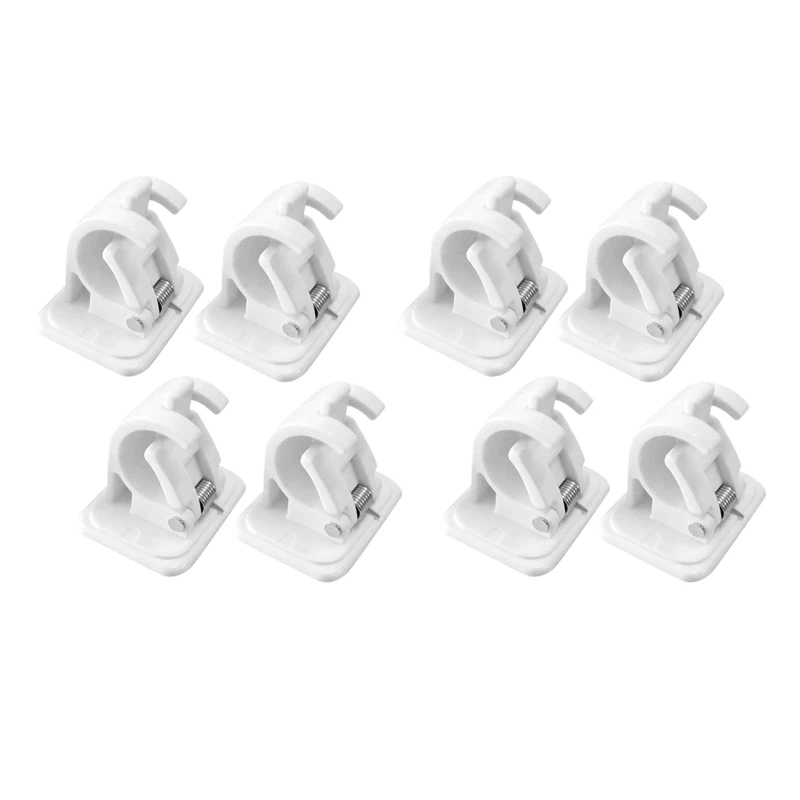 

8Pcs Self-Adhesive Hooks Wall Mounted Curtain Rod Bracket Shower Curtain Rod Fixed Clip Hanging Rack