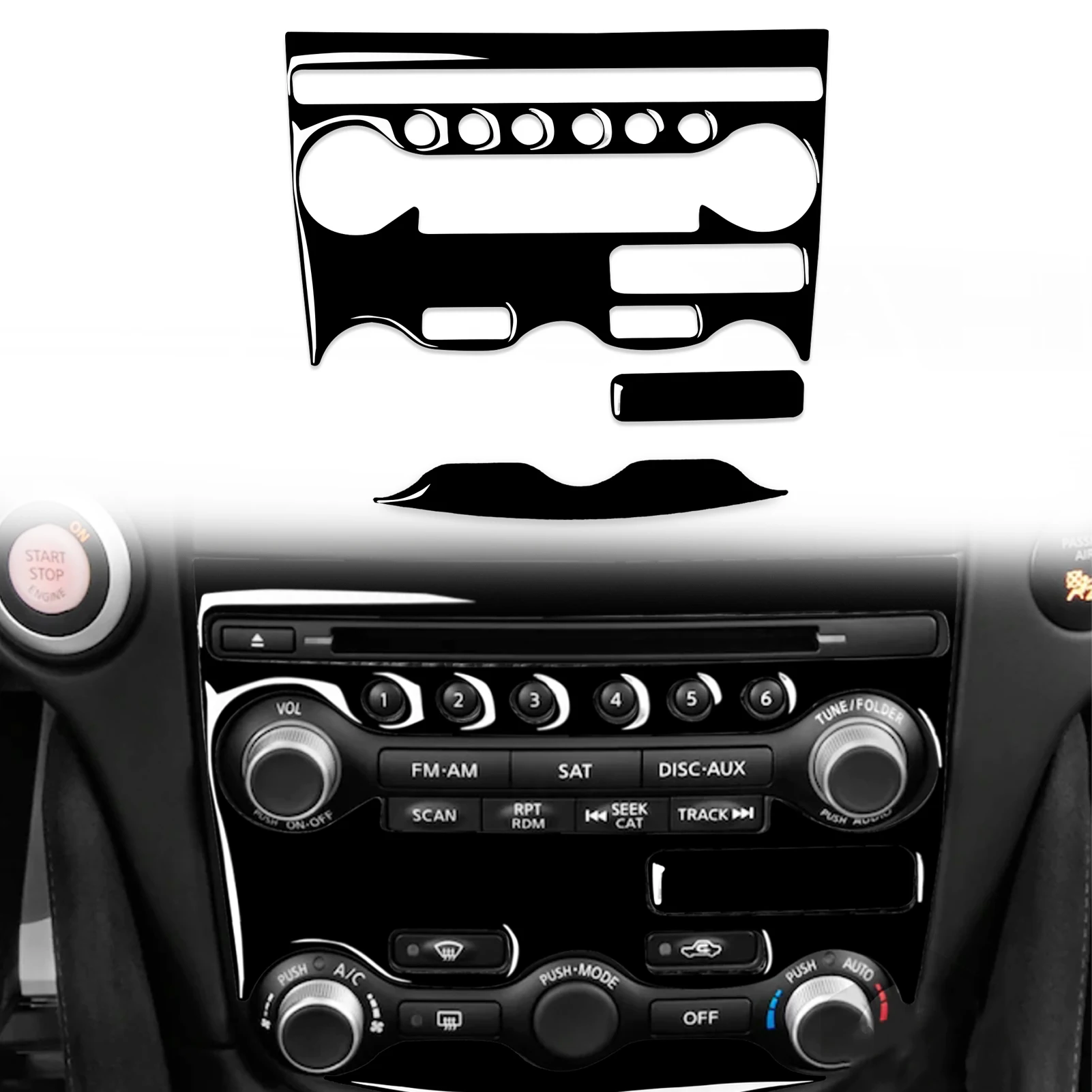 

Для NISSAN 370Z Z34 2009 2010 2011-2020, кнопки мультимедийной навигации, украшение, отделка, стикер, наклейка, автомобильные аксессуары ABS
