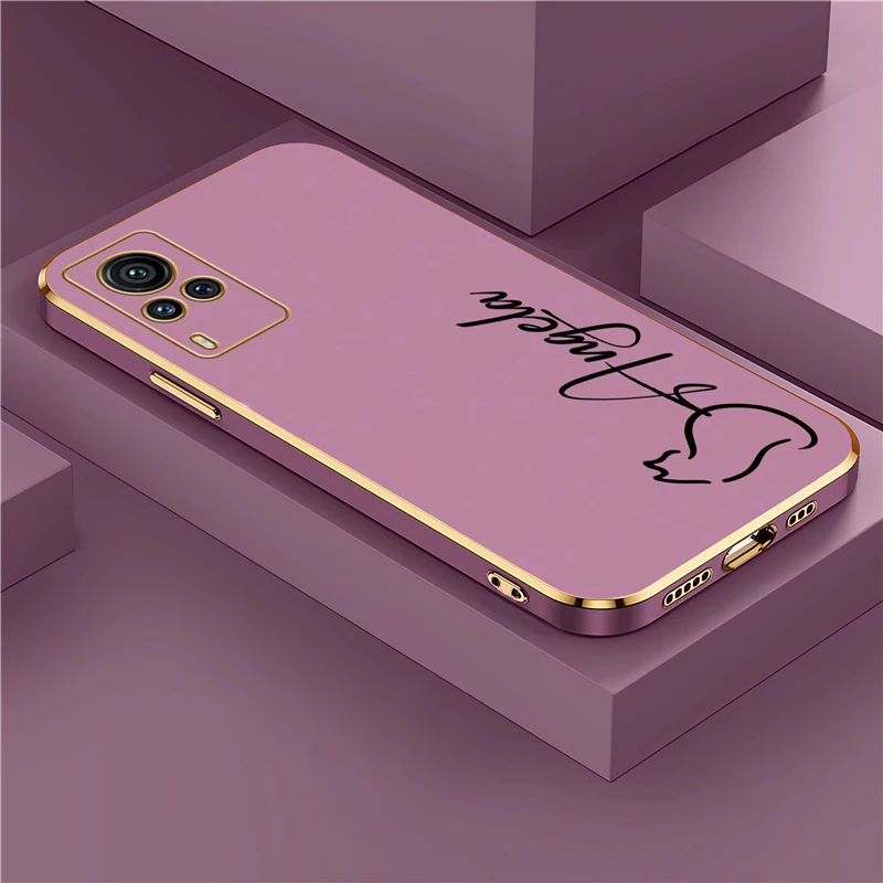 Самодельный чехол с индивидуальным названием для VIVO X60 Pro X90 X70 X80 X90 V15 V17 V20 V21E V23E V25 V27 V5 Plus, противоударный силиконовый чехол с покрытием