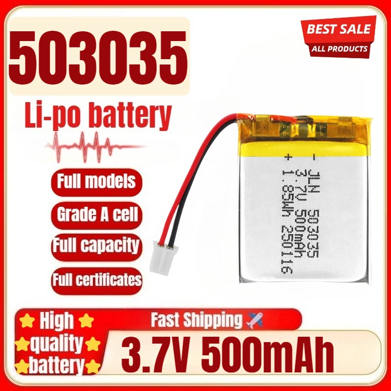 Фото 503035 3,7 В 500 мАч полимерная литиевая аккумуляторная батарея для DIY Power Bank Bluetooth-динамик солнечный свет светодиодная лампа игрушки игры №1
