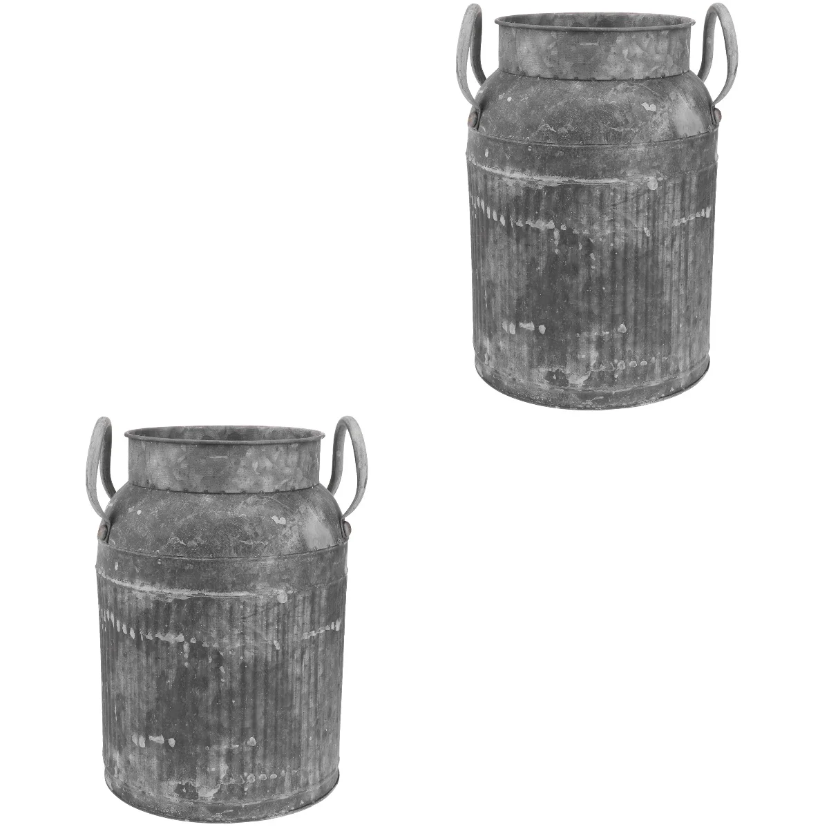

Flower Vase Bucket Pot Canmetal Vintage Rustic Pitcher Farmhouse French Jug Table Retrogalvanized Country Shabby Decorative