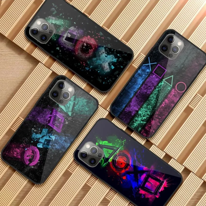 Чехол для телефона с кнопками и геймпадом IPhone 13 12 11 XS X 8 7 6 Plus Mini Pro Max SE 2022 черный