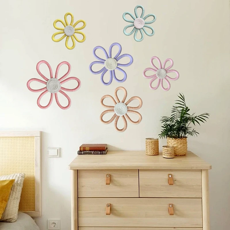 Декор в стиле бохо цветок ромашки тканая макраме настенная веревка тканое