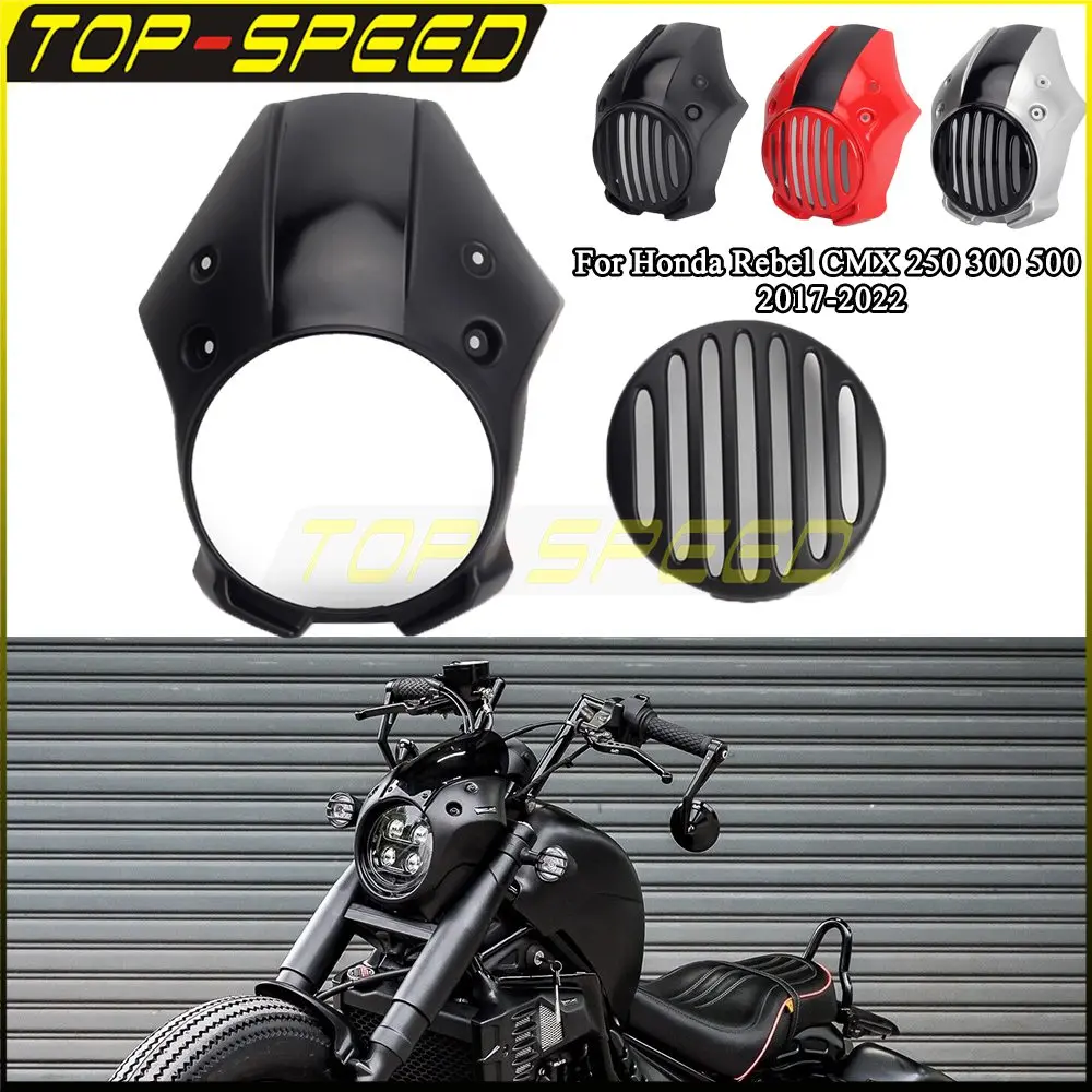 

For Honda Rebel CMX 250 CMX 300 CMX 500 2017-2022 Motorcycle Front Head Light Fairing Cowl WindScreen Windshield Air Deflector