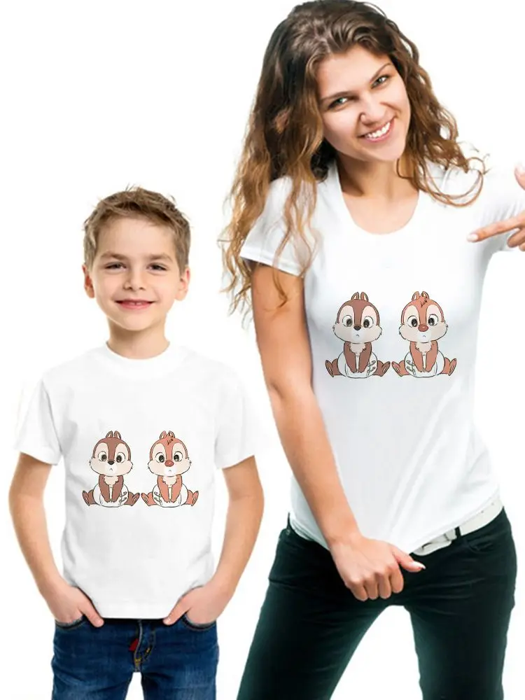 

Футболки Disney, наряды для семейного образа, Новые товары, детские футболки с рисунком чипа и Дейла, милый Повседневный удобный телефон