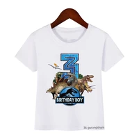jurassic park birthday 2 9th shirts custom dinosaur t shirts fashion boys tshirts funny kids tshirts for kids birthday tops