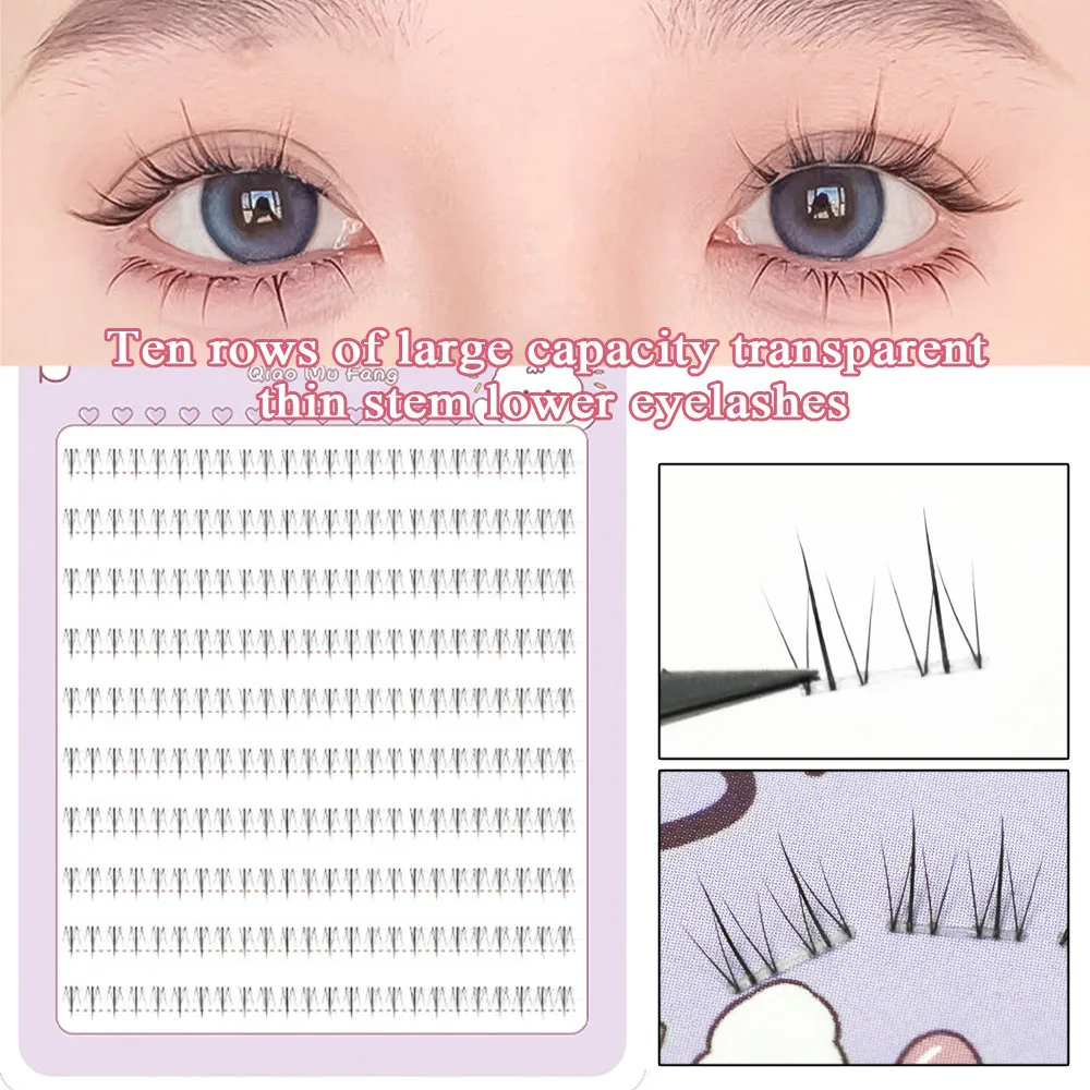 

Fake Lashes 5-6mm Air Lower Eyelashes Fairy Segmented Natural Under Lashes Manga Bottom Lashes Makeup Tools Eyelash Extension