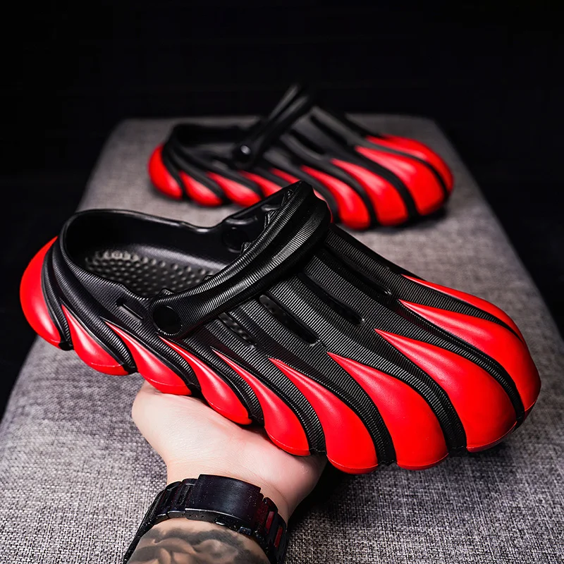 

2023 New Summer Red Men Designer Sandals Chunky Non-slip Clogs for Man Soft Comfortable Slip-on Beach Sandals Men sandales homme