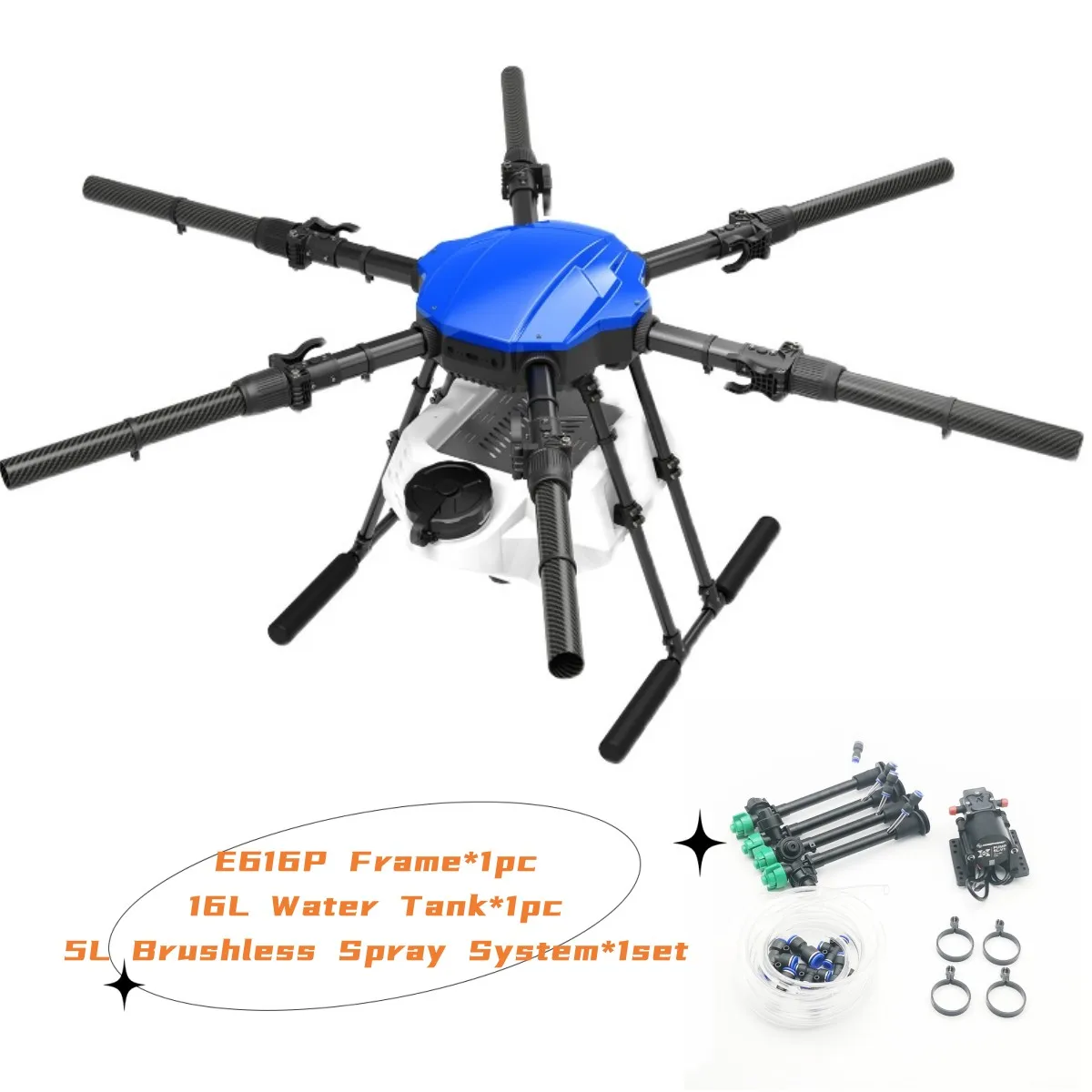 

EFT E616P 16L 16KG Agricultural UAV Drone Gardening Sprinkler Farm Feed Frame with 5L Brushless Spray System