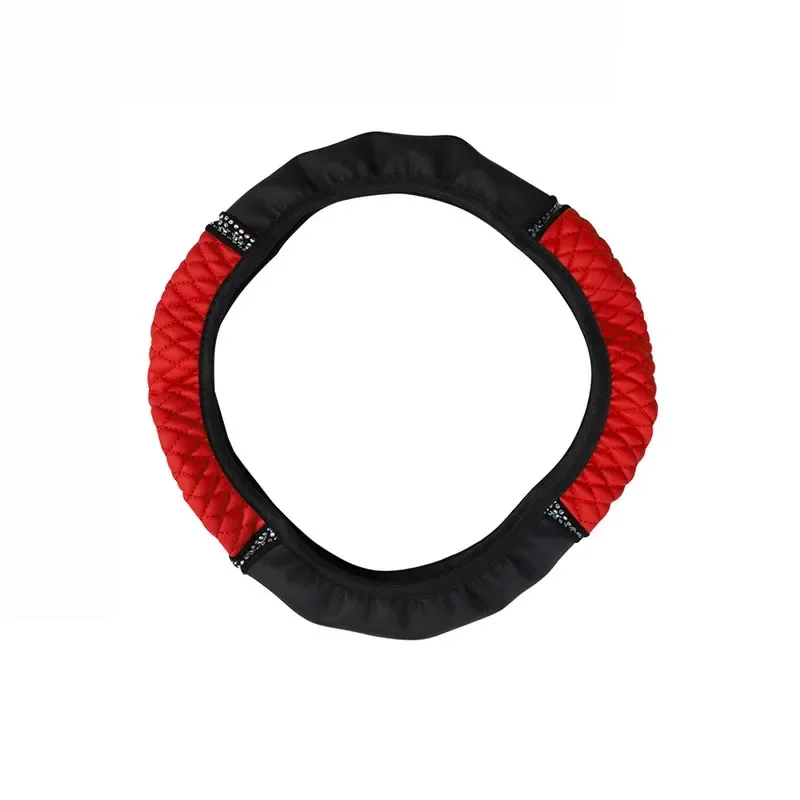 Универсальный кожаный чехол на руль с вышивкой 37-38 см |