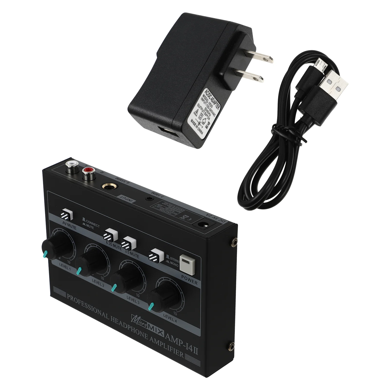 

Headphone Amplifier Practical 4-channel Mono Stereo Portable Earphone Splitter Audio Converter Audio Adapter