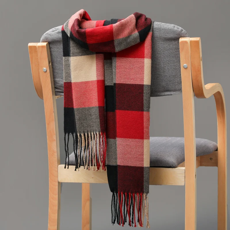 

180*35cm Winter Couple scarf Women Warm Plaid Men Business popular UNISEX Casmere pasmina Tippet Lon Sawl wrap muffler lady