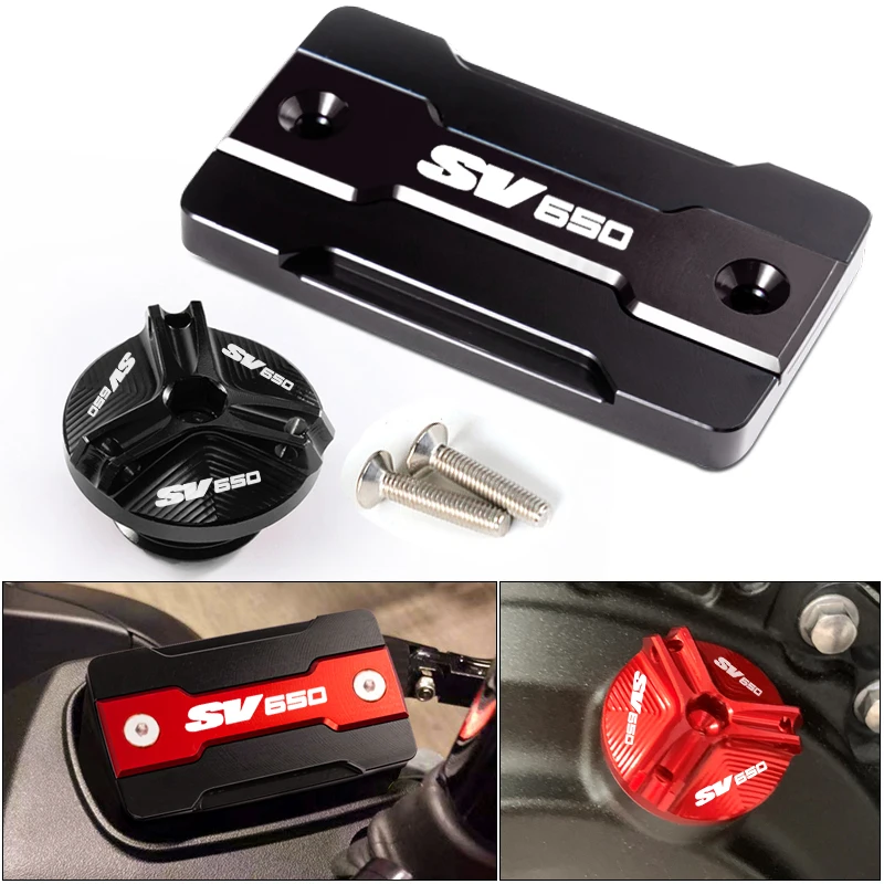 

Motorcycle front brake fluid cover and fuel filler cover protection accessories For SUZUKI SV 650 SV650 2008-2020 2019 2016 2017