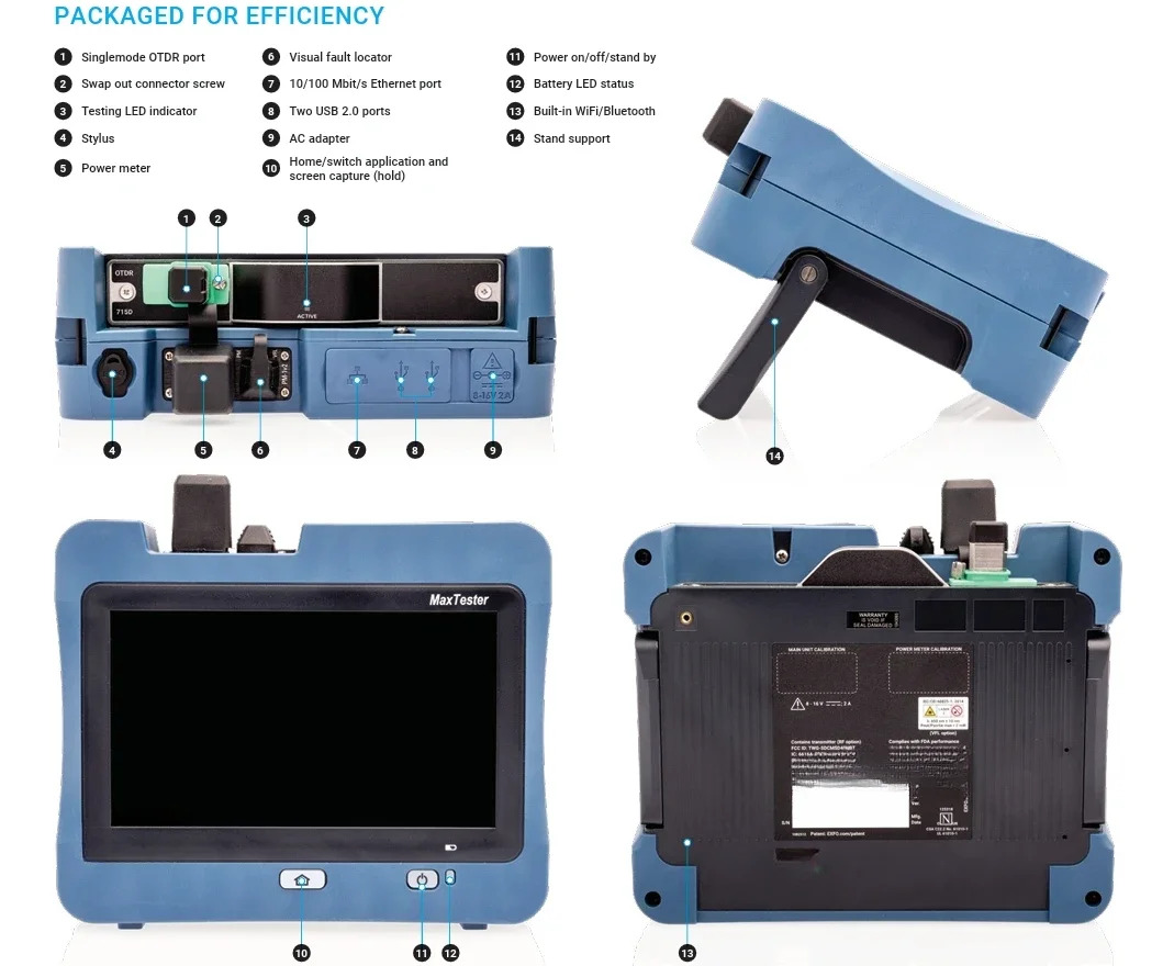 Лучшая цена715D OTDR MAX 715B 720C 730C Волоконно-оптический с IOLM SM1 SM2 1310 1550 1625 1650 нм MaxTester 715D
