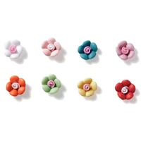 100pcs white flower nail art charms 3d multi color acrylic five petal flower nail decoration diy nail accessories yu2 1