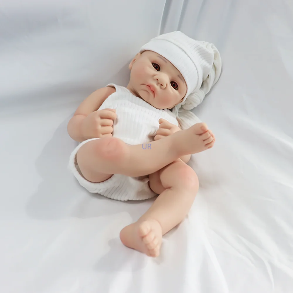 16 &quotмягкая полностью твердая силиконовая кукла Reborn Baby Boy с голубыми глазами Bebe