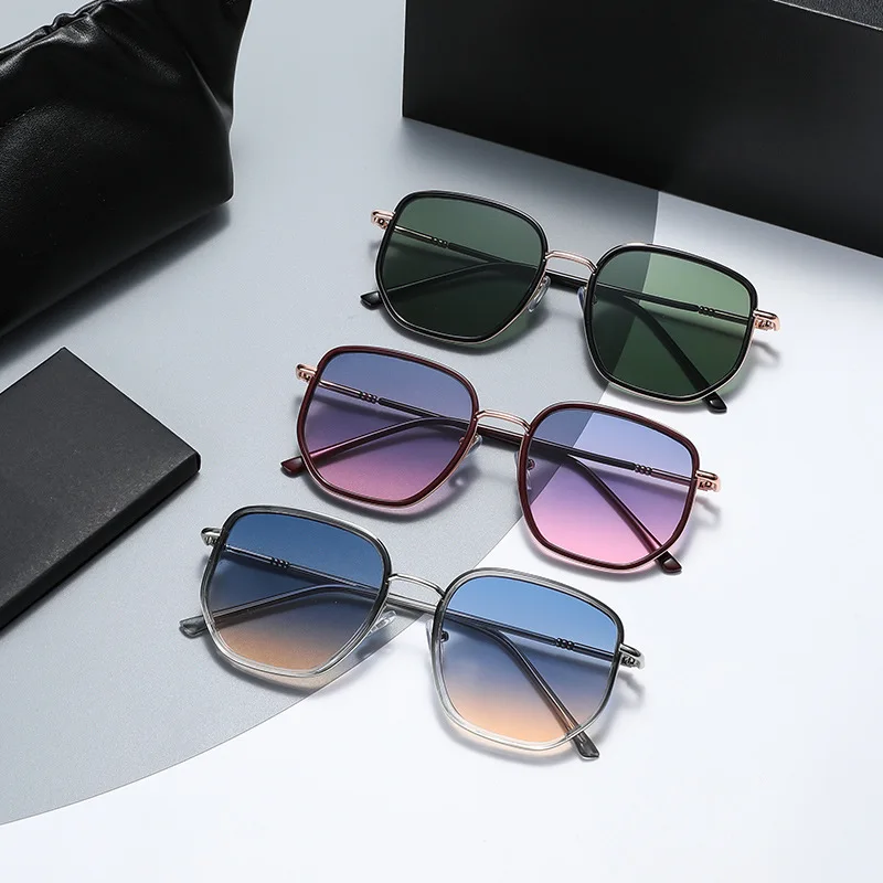 

2022 New Trend Fashion Sunglasses Ladies Sunglasses Unisex Glasses Shade UV Protection Gradient Color Polygonal Sunglasses UV400
