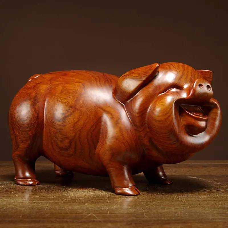 

Rosewood Zodiac Pig Amass Fortunes Solid Wood Carving Office Decoration Ebony Mahogany Artifact Artware New Home Propitious Gift