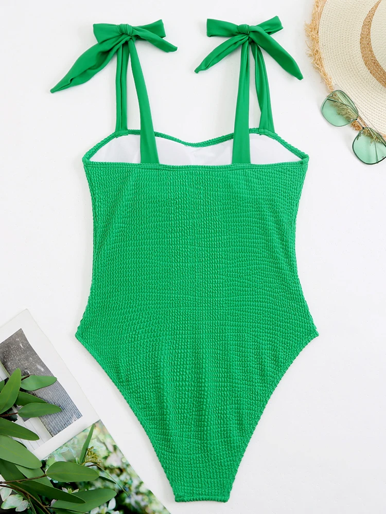 Riseado текстурированный Цельный купальник 2023 сексуальный женский с завязками на