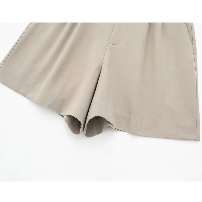 TRAF 2023 High Waist Shorts Women Pleated Bermuda Shorts Woman Summer Casual Shorts for Women Streetwear Basics Women's Shorts