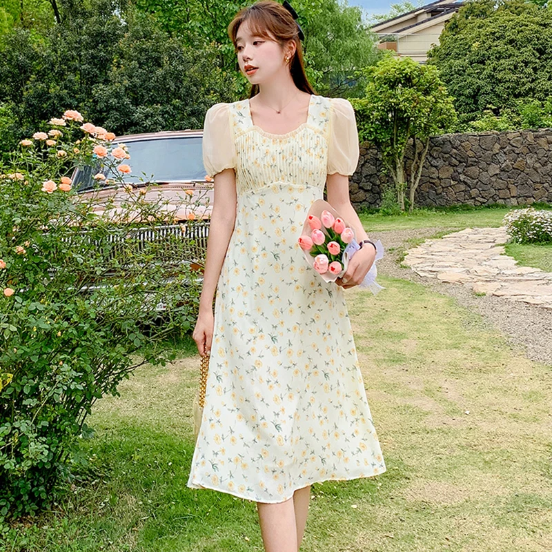 

Женский Шифоновый Сарафан в стиле бохо, с коротким рукавом