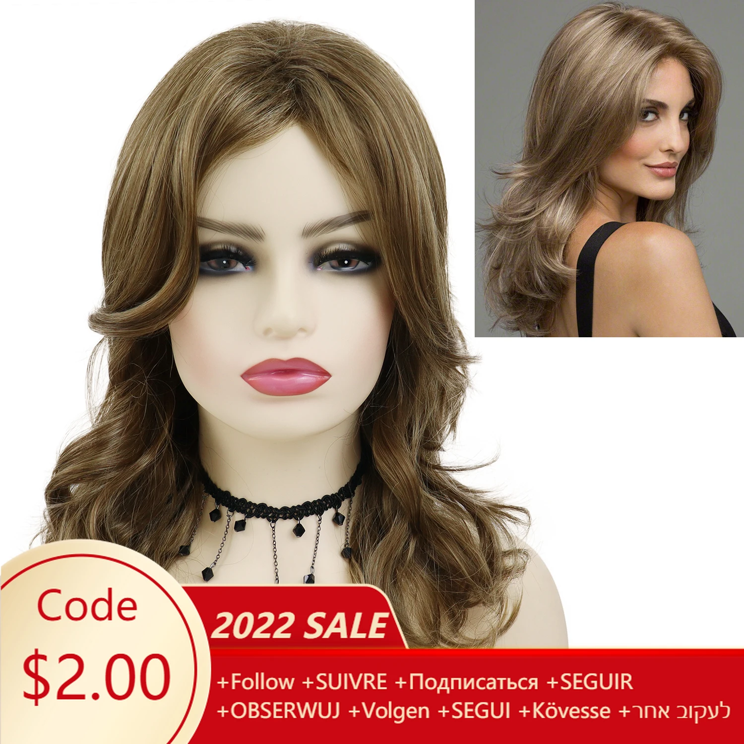 

GNIMEGIL Synthetic Wigs for Women Long Wavy Hairstyle Ash Blonde Color Wigs Female Natural Wigs Daily Use Mommy Wig Waving Cut