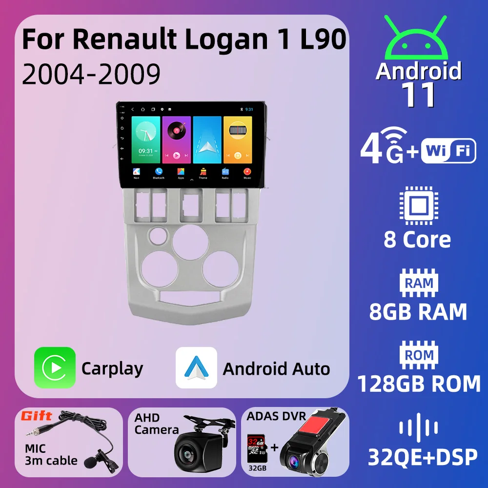 

2 Din Android Car Stereo for Renault Logan 1 L90 2004-2009 Navigation GPS Car Radio Multimedia Player Head Unit Autoradio Audio