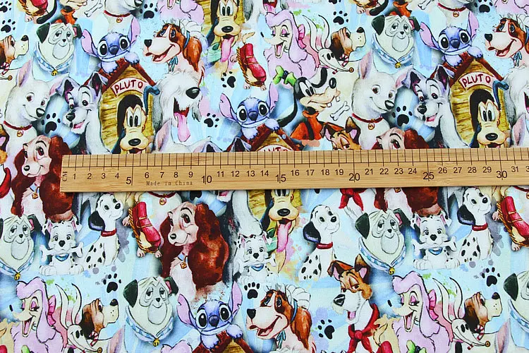 Сказочная хлопковая ткань Disney с изображением кота Мари и далматинской тематики