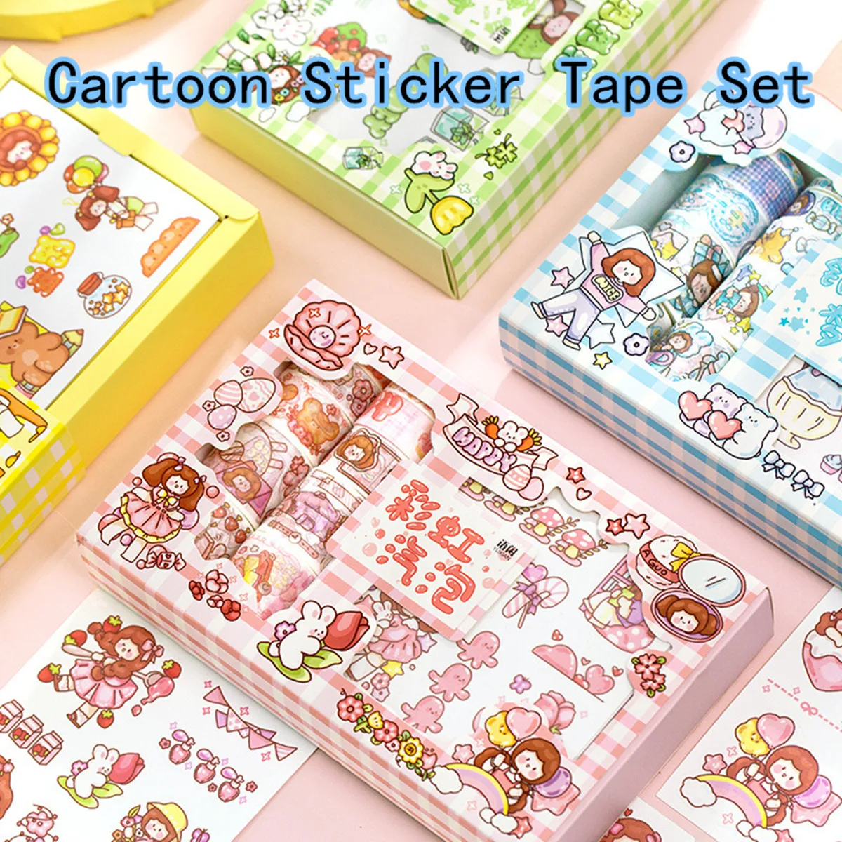 

20pcs Washi Tape Sticker Set 10 Rolls Cute Japanese Anime Washi Tape 10 Kawaii Stickers for Diary Handbook Stationery Decoration