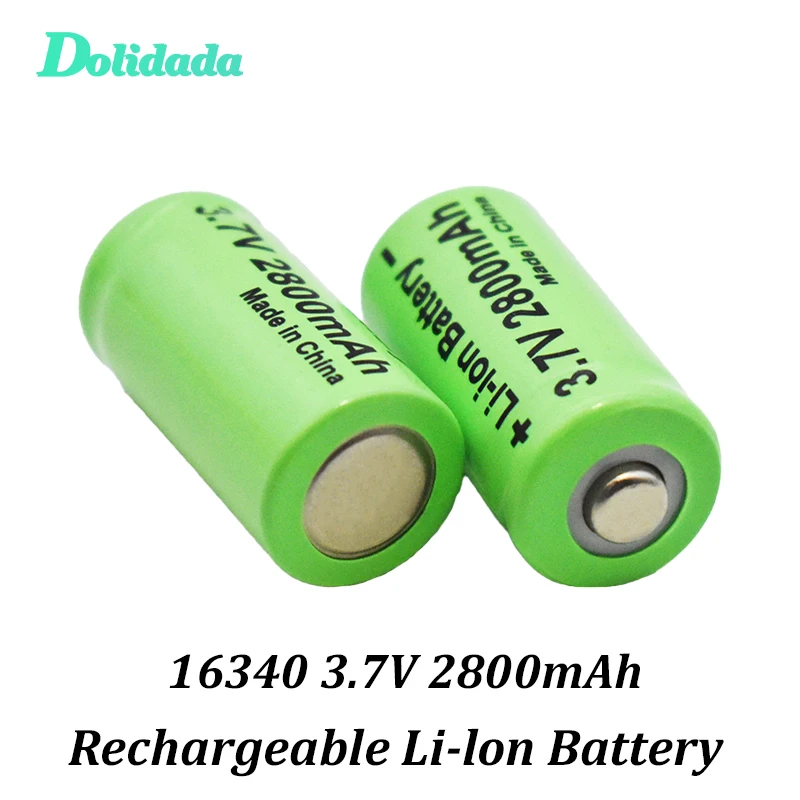 

3.7V 2800mAh 16340 Battery Lithium Li-ion CR123A Rechargeable Batteries for Laser Pen LED light torch flashlight headlamp