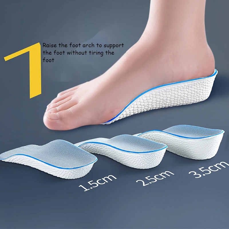  Foot Bow Support Height Shoe Pad Men Women Stealth Soft Bottom Breathable Sports Shock Absorbing Foot Semi-Pad Summer Mi