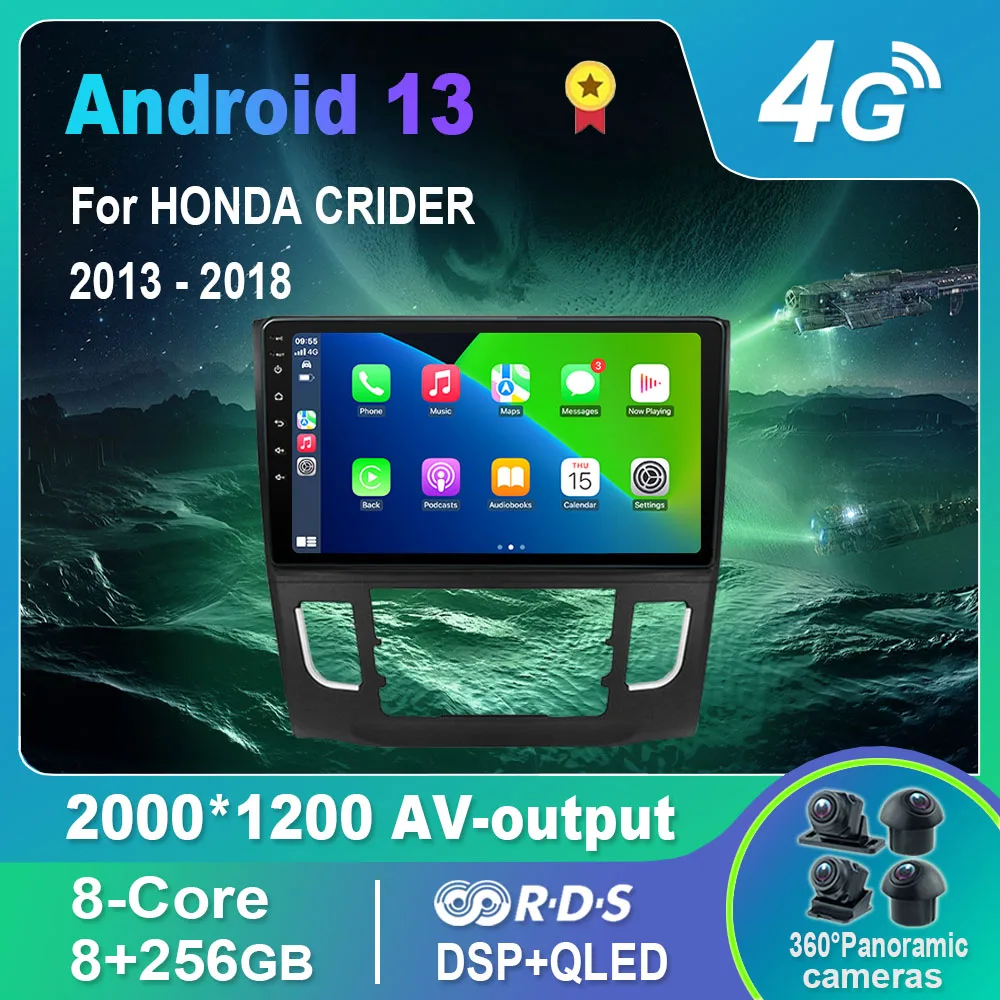 

Автомагнитола на Android 13,0/Мультимедийный видеоплеер для HONDA CRIDER 2013-2018 GPS QLED Carplay DSP 4G WiFi Bluetooth